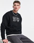Asos Design Oversized Sweatshirt With Nasa Print In Black