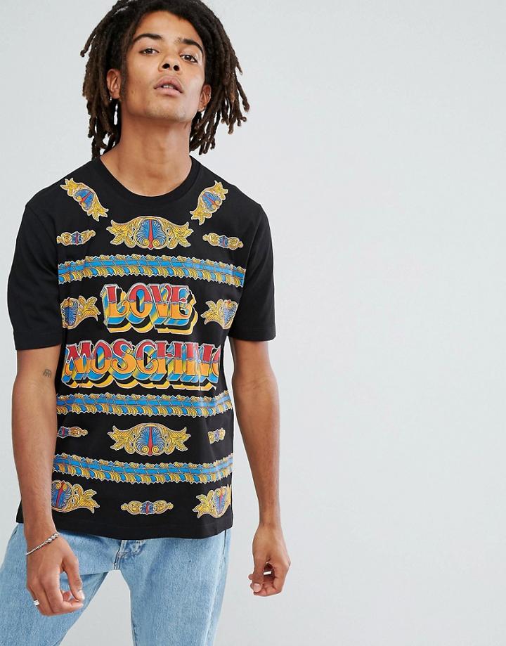 Love Moschino Printed T-shirt - Black