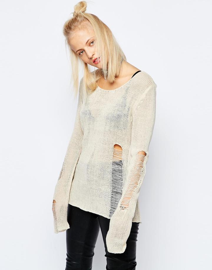 Tripp Nyc Ladder Sweater - Cream