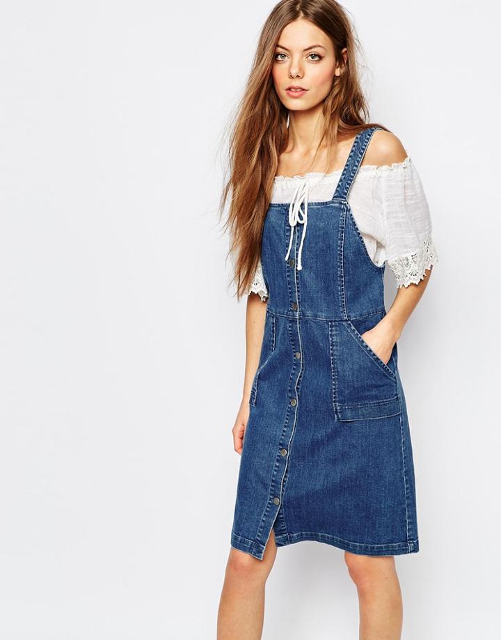 Vanessa Bruno Athe Denim Pinafore Dress - 890 Indigo