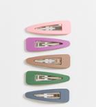 Glamorous Exclusive X5 Pack Matte Hair Clips-multi