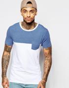 Asos Muscle T-shirt With Contrast Yoke And Pocket