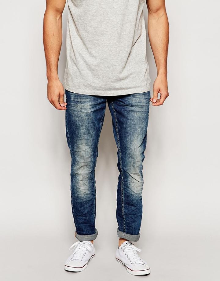 Blend Jeans Cirrus Skinny Fit Stretch Mid Vintage Wash - Mid Wash