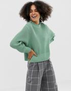 Monki Knitted Sweater In Green - Green