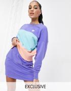 Puma Downtown Color Block Sweatshirt In Purple And Orange - Exclusive To Asos-blues