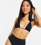 Asos Design Petite Mix And Match High Waist Bikini Bottom In Black - Black