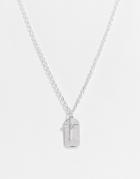 Icon Brand Cross And Dog Tag Pendant In Silver