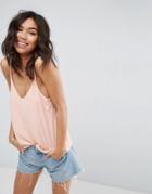 Asos Swing Cami With Double Layer - Pink