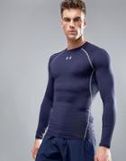 Under Armour Heatgear Technical Compression Long Sleeve T-shirt In Nav