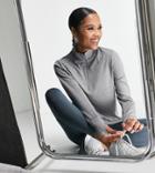 Asos 4505 Petite Icon Long Sleeve Top With 1/4 Zip-gray