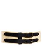 See By Chloe Ivory And Black Waisted Belt - Brown