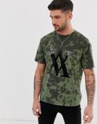 River Island T-shirt In Khaki Tie-dye - Green