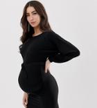 Asos Design Maternity Bardot Belted Mini Dress - Black