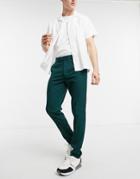 Asos Design Skinny Smart Pants In Green