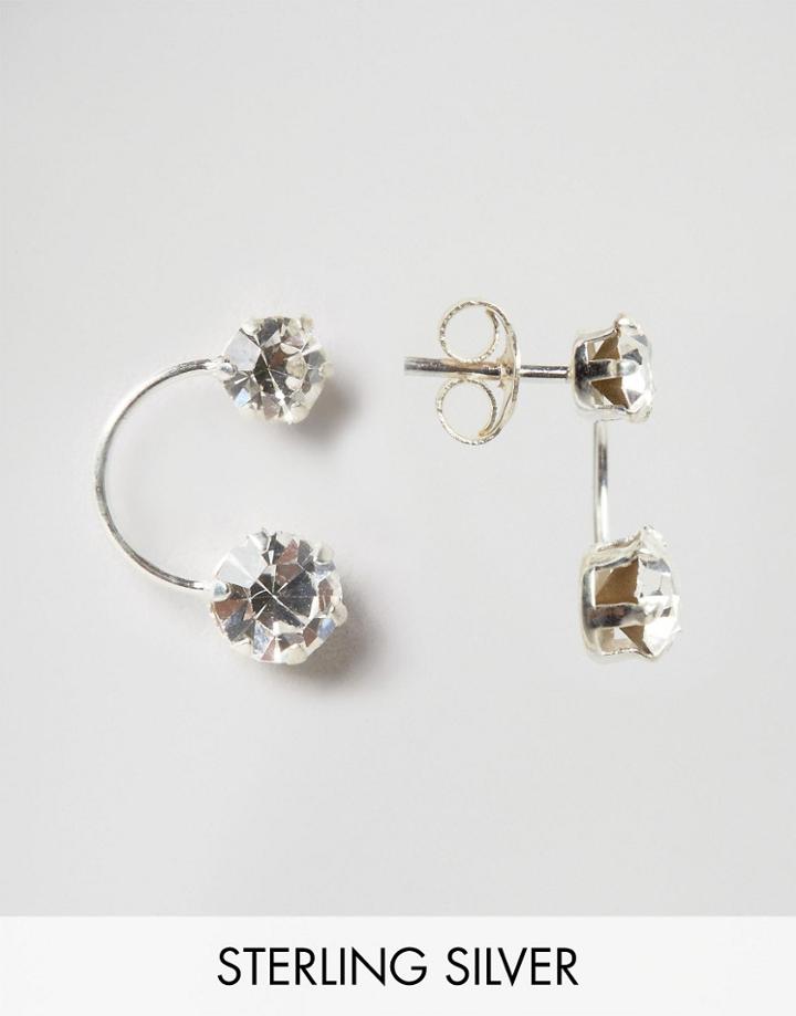 Kingsley Ryan Sterling Silver Double Drop Through & Through Earrings - Silver