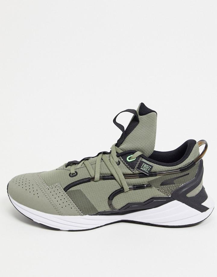 Puma Training Ultratriller Sneakers In Green And Black