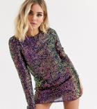 Tfnc Sequin Mini Swing Dress In Multi