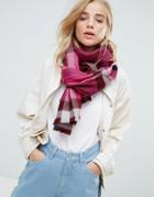Oasis Check Scarf - Pink