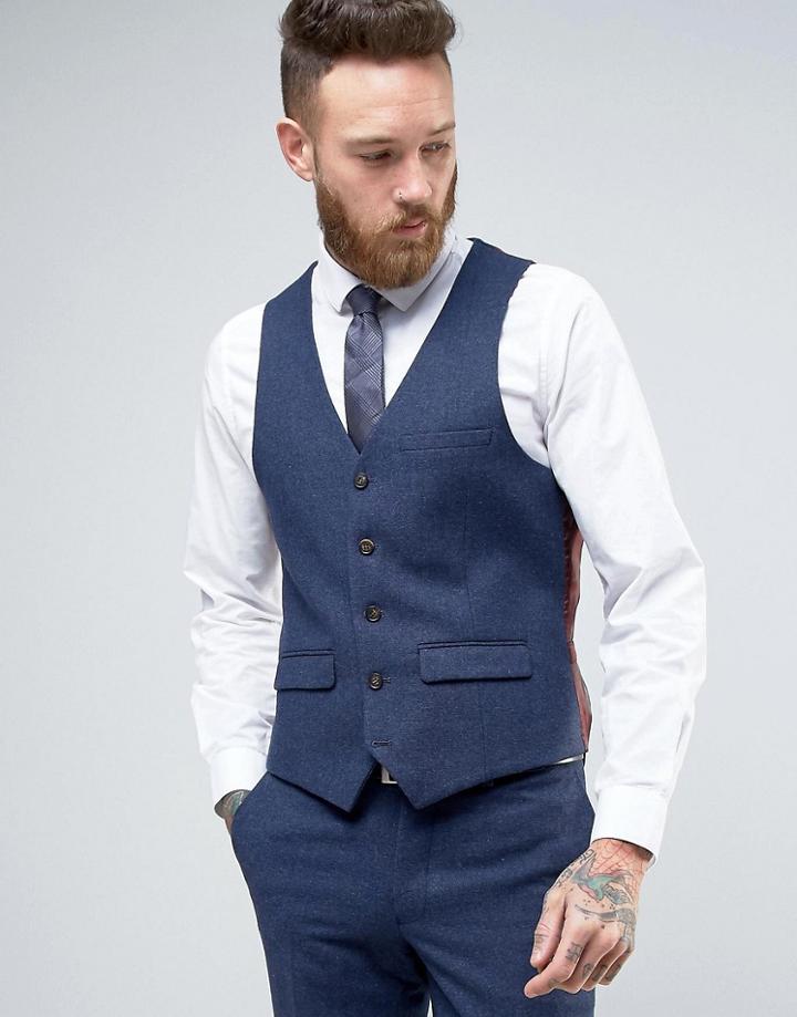 Harry Brown Heritage Slim Fit Donegal Vest - Blue