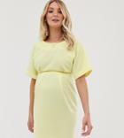 Asos Design Maternity Wiggle Mini Dress - Yellow