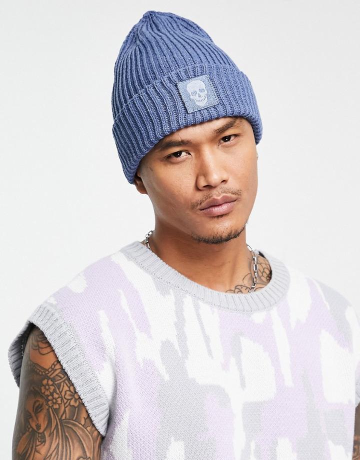 Bolongaro Trevor Skull Logo Beanie In Blue
