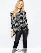 Sunshine Soul Oversized Sweater With Multi Monochrome Loop Detail - Multi
