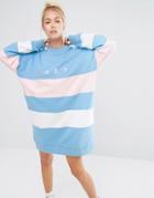 Lazy Oaf Oversized Sweatshirt With Contrast Panels - Blue