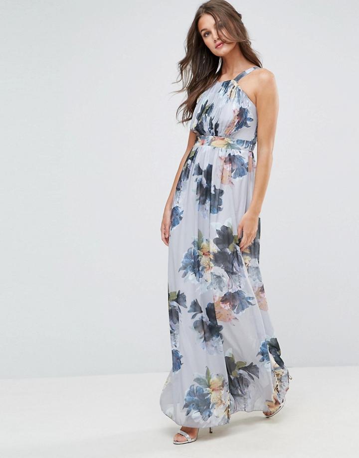 Little Mistress Floral Print Occasion Maxi Dress - Multi