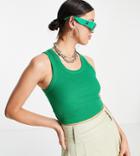 Collusion Waffle Tank Top In Green