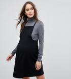 Asos Maternity Mini Pinafore Dress With Strappy Back - Black