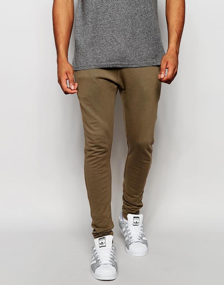 Asos Super Skinny Joggers In Light Brown - Walnut