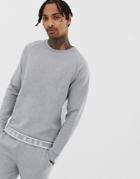 Boss Bodywear Waffle Texture Logo Waistband Crew Neck Sweat - Gray