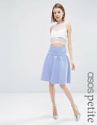 Asos Petite Prom Skirt With Pep Hem - Blue
