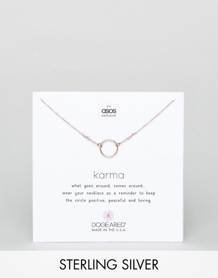 Dogeared X Asos Exclusive Rose Gold Plated Original Karma Necklace - Gold