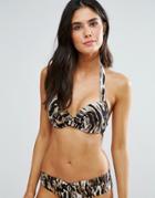 Dorina Coconut Grove Leopard Print Underwired Bikini Top - Black