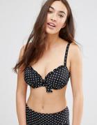 Pour Moi Hot Spots Padded Underwired Bikini Top - Black