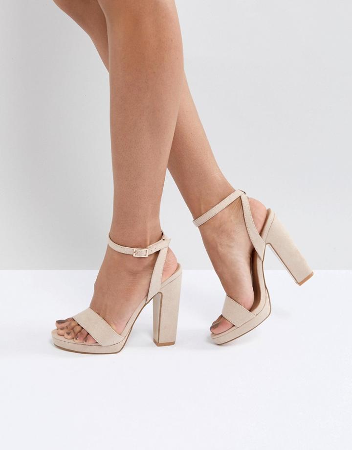 Truffle Collection Slim Platform Sandal - Beige