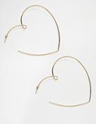 Asos Design Hoop Earrings In Looped Heart Design In Gold - Gold