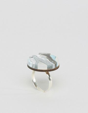 Wolf & Moon Marble Ring - Multi