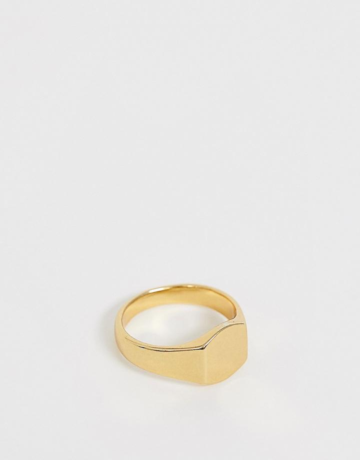 Asos Design 14k Gold Plated Pinky Ring