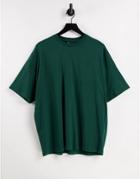 Asos Design Oversized T-shirt With Crew Neck In Khaki - Khaki-green