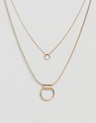 Nylon Geometric Pendant Necklace - Gold