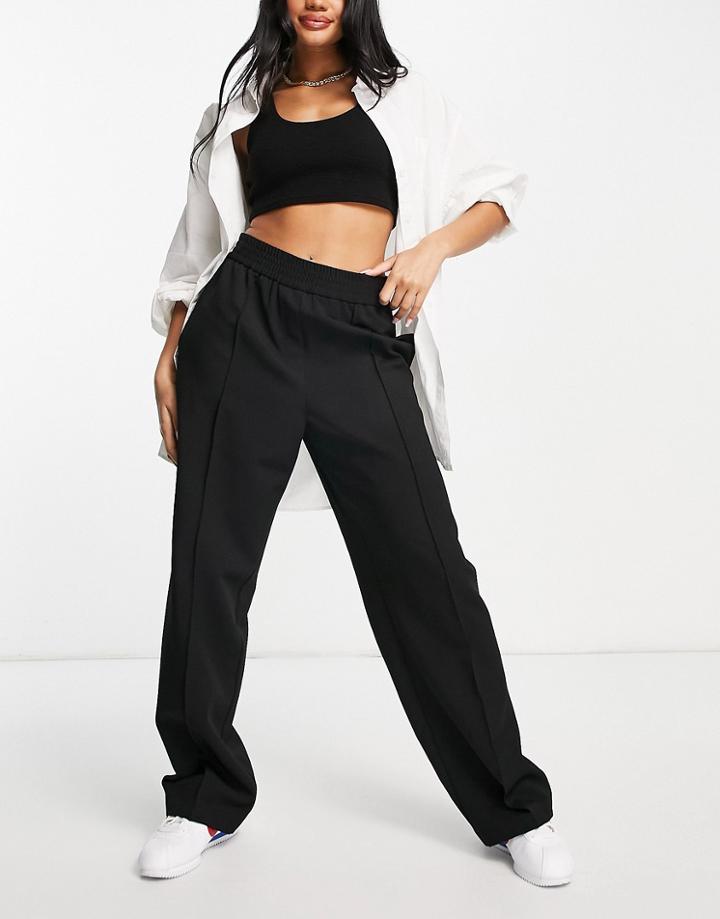 Topshop Pinseam Tailored Sweatpants In Black