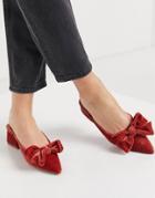 Asos Design Summer Bow Mid Heeled Mules In Rust-orange