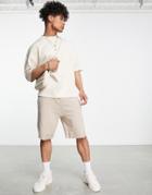 Asos Design Oversized T-shirt In Neutral Scuba