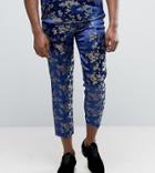 Reclaimed Vintage Inspired Brocade Pants - Navy