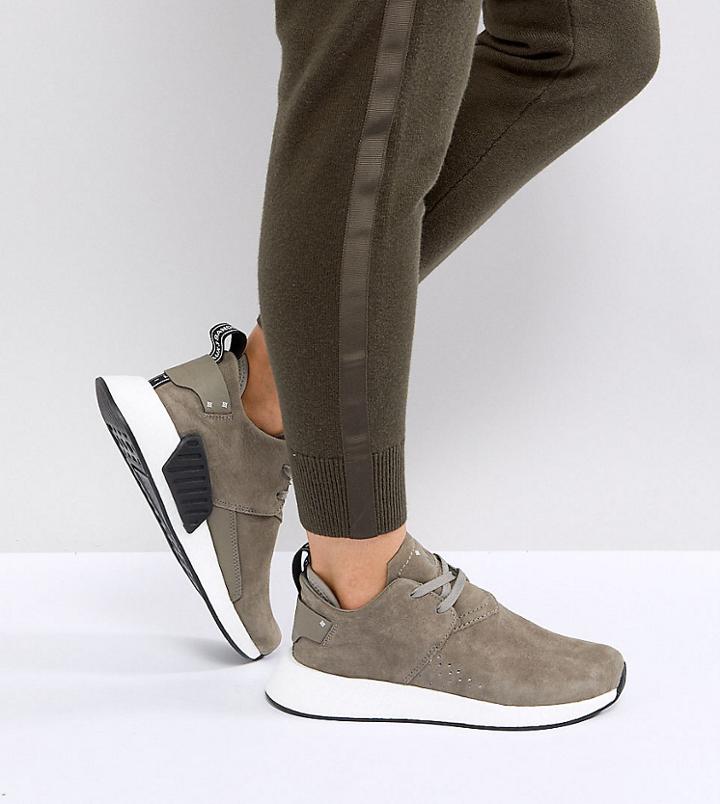 Adidas Originals Nmd C2 Sneakers In Taupe Suede - Brown