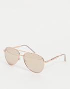 Oasis Aviator Sunglasses In Rose Gold