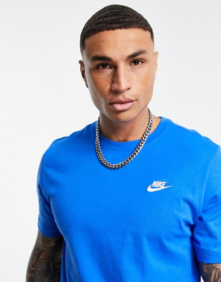 Nike Club T-shirt In Blue-blues