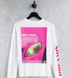 Asyou Split Side Longline T-shirt With 'dreamin' Graphic In White